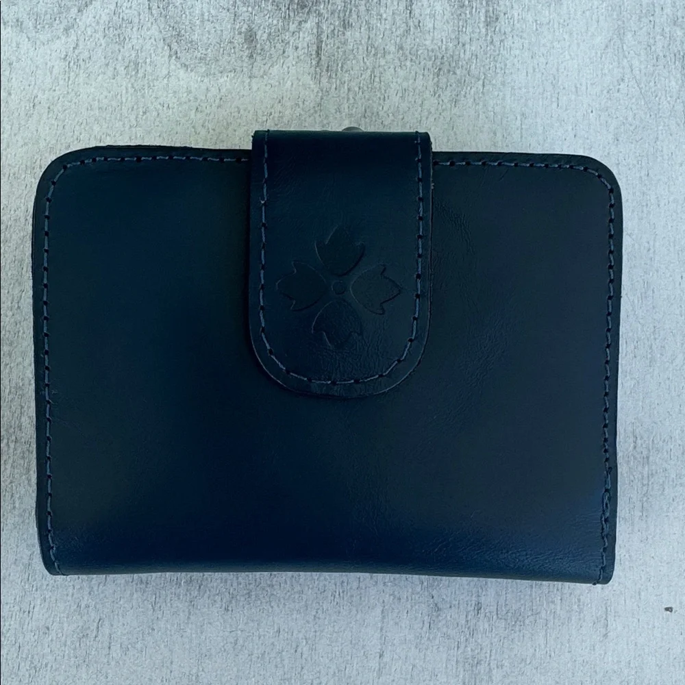Patricia Nash Iberia Wallet Cerulean Blue  Distressed Vtg Leather Bi-fold Wallet
